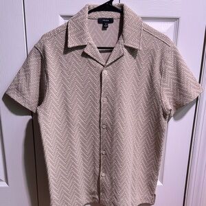 Reiss Taupe Geometric Men's Shirt